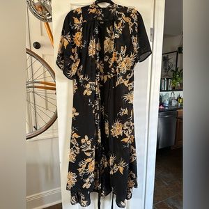 Light patterned wrap dress